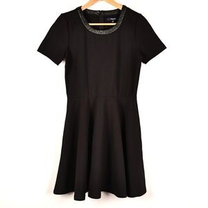 Madewell Women's Small Fit & Flare Black Knit‎ Dress Dark Academia Soft Goth